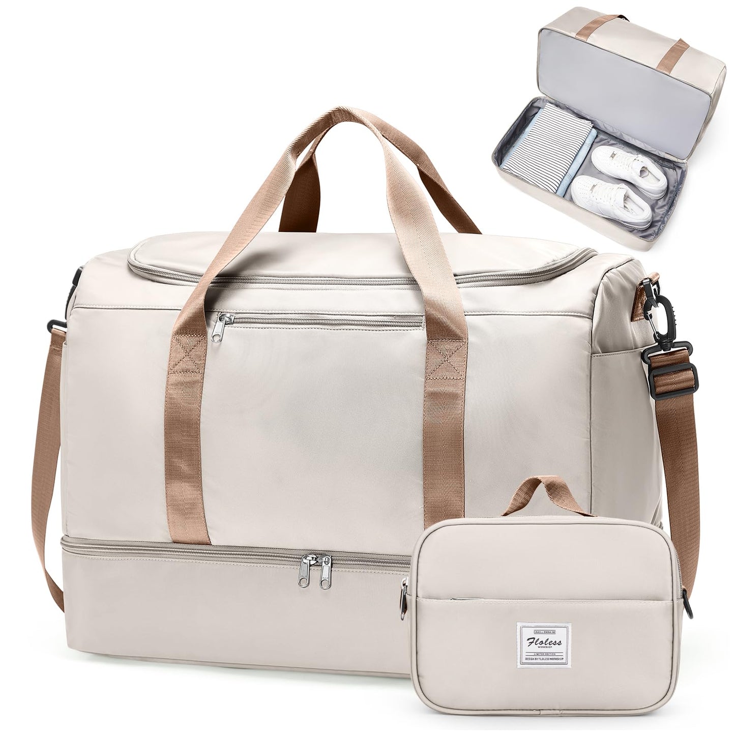 Large Weekender Bag with Shoe Compartment