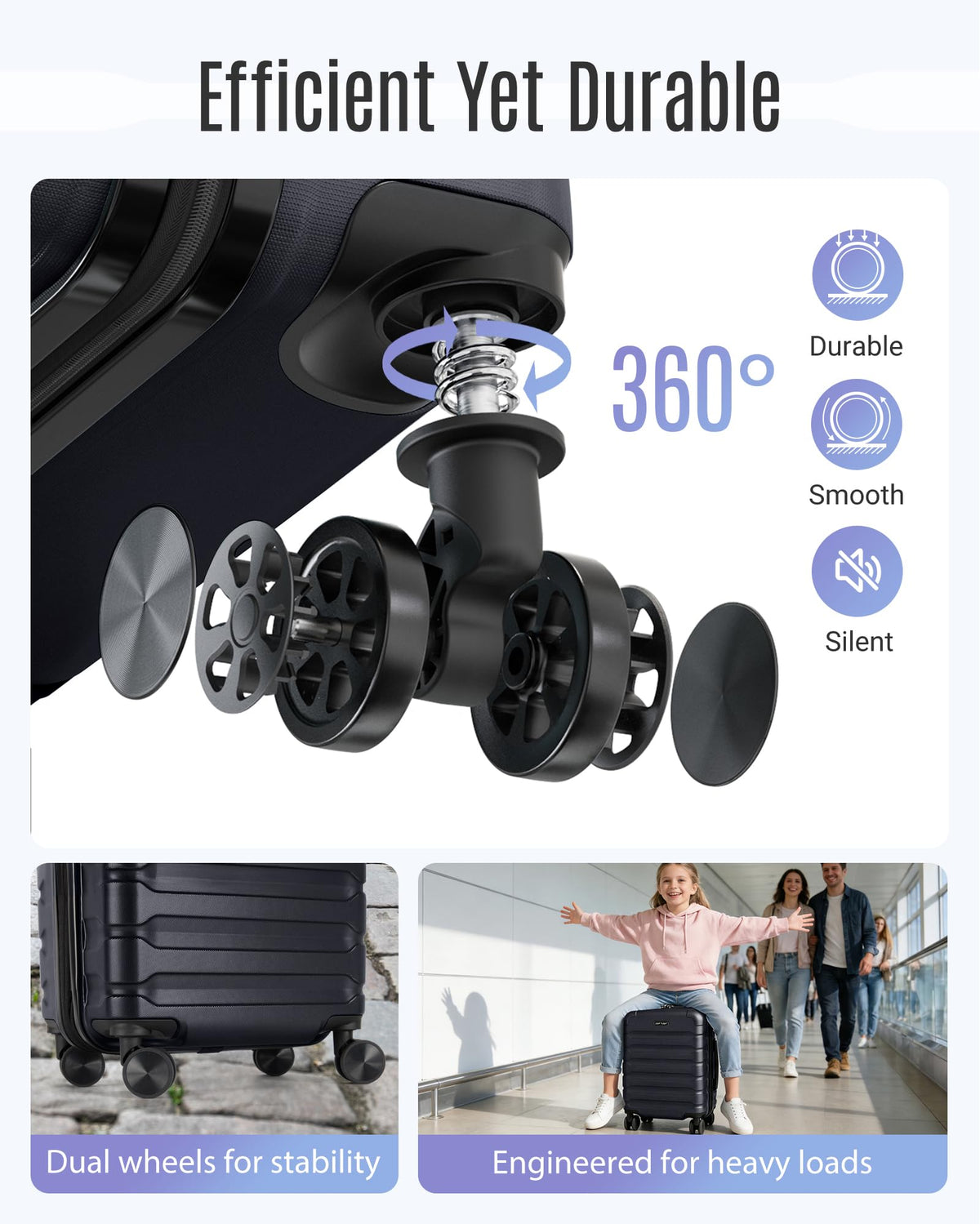 Carry-On Hardside Spinner Luggage with Expansion
