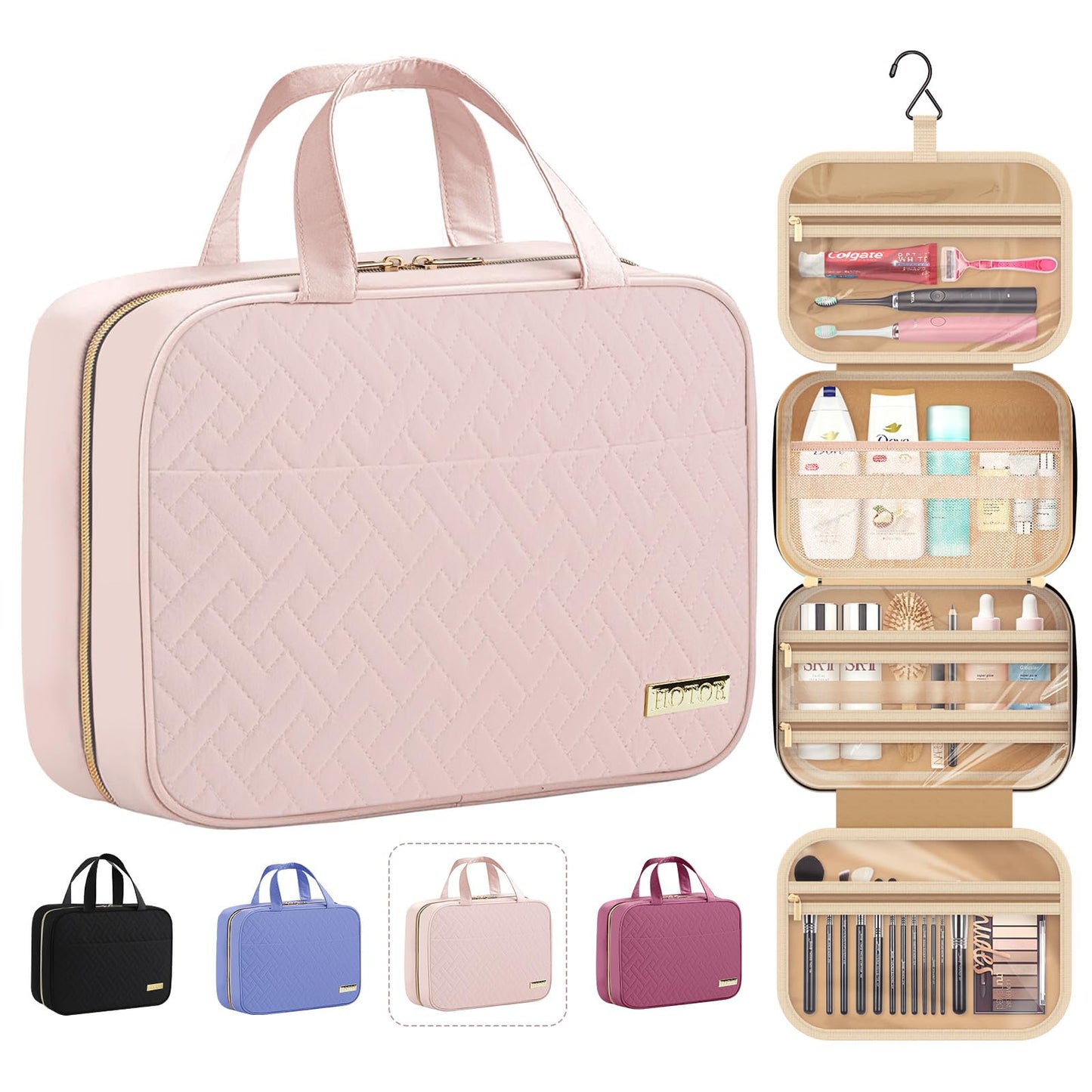 Hanging Travel Toiletry Bag with Spacious Organizer