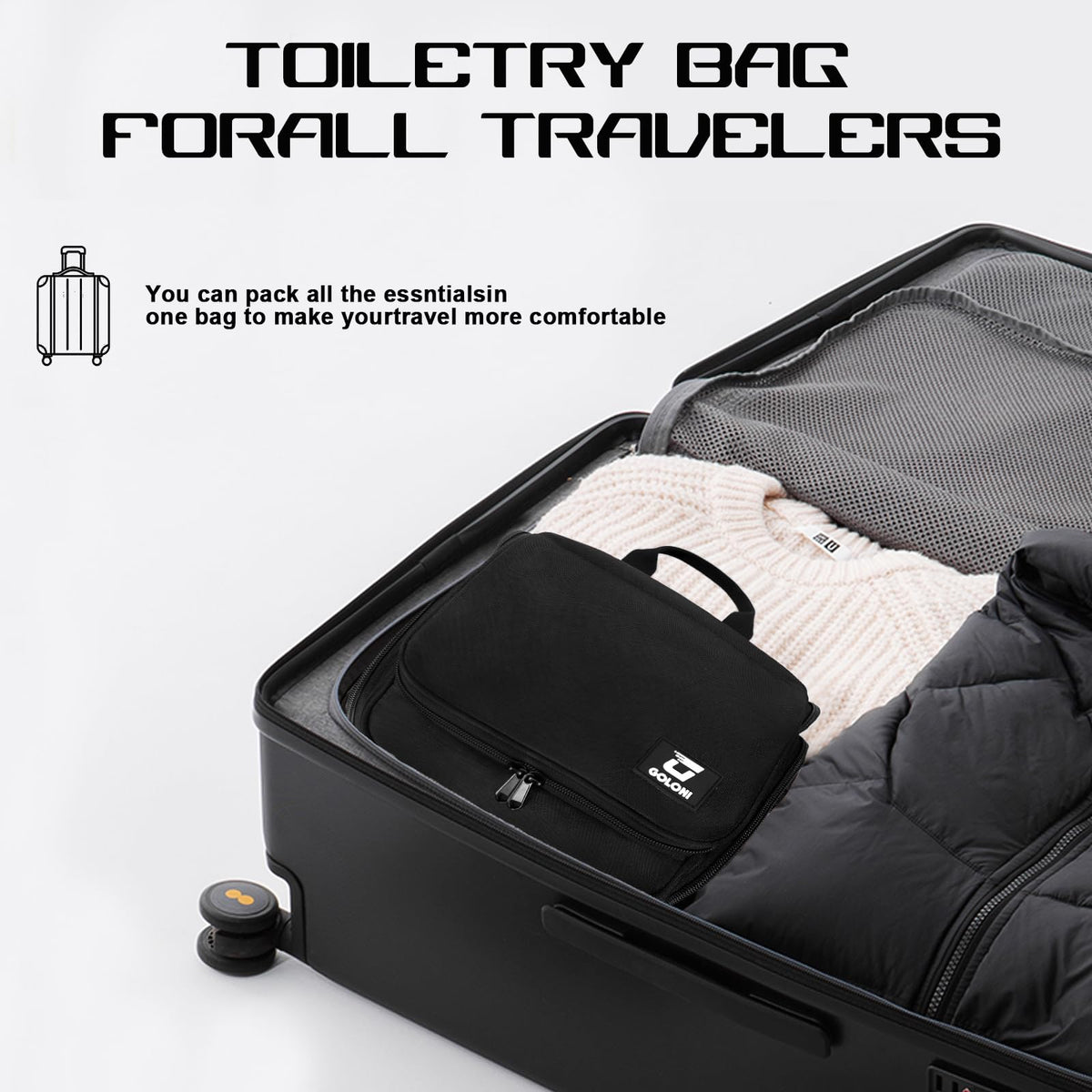 Hanging Toiletry Bag with 10-Compartment Organizer