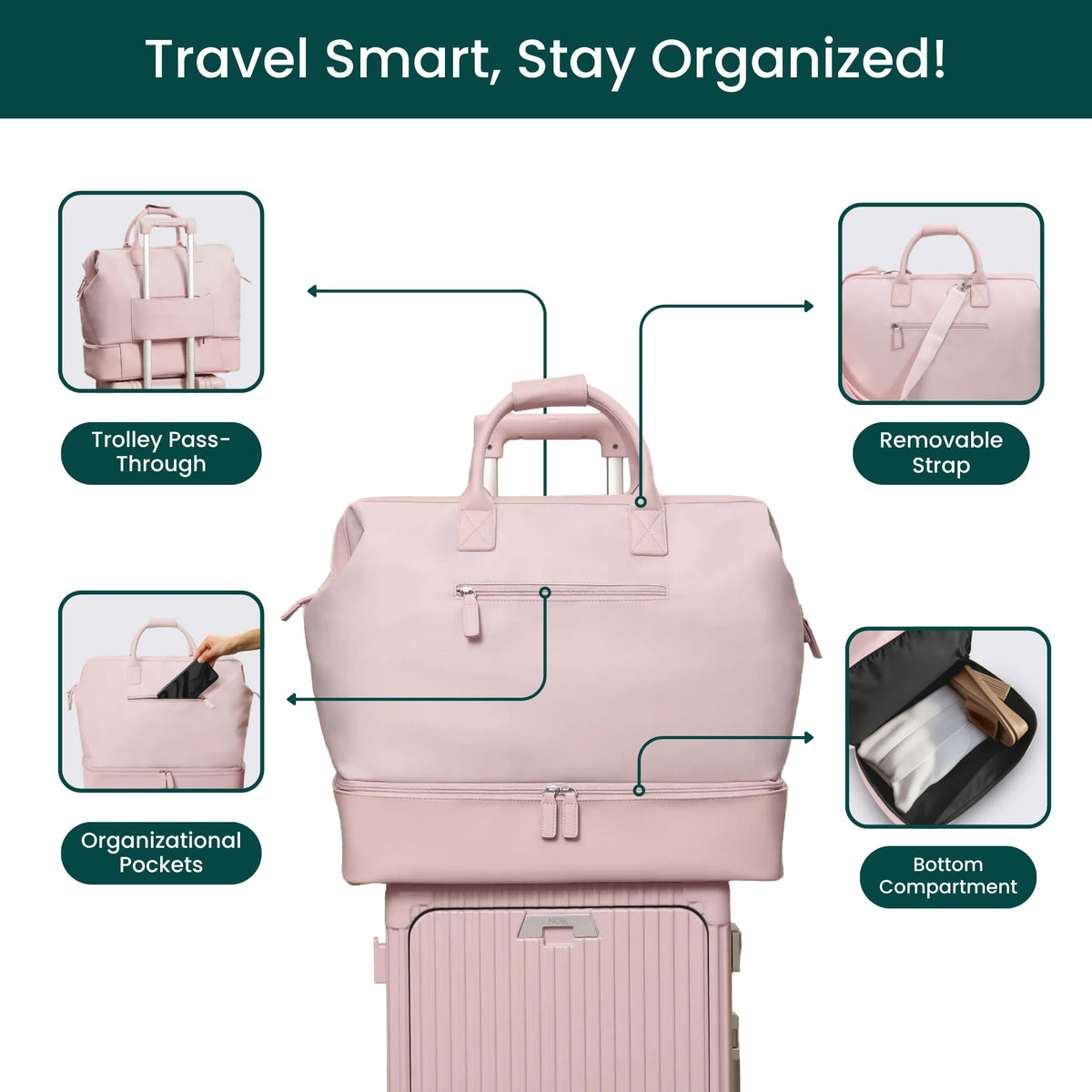 Weekender Travel Bag with Spacious Carry-On Design