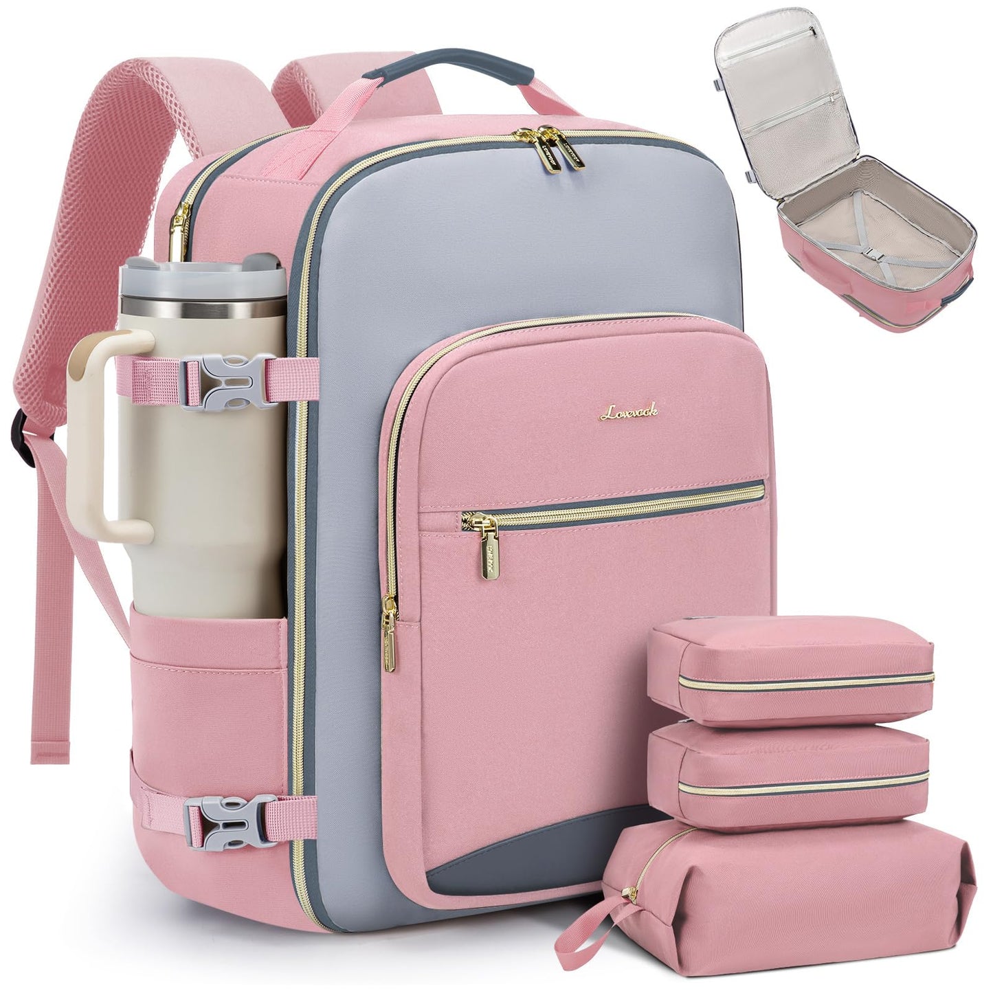 Carry-On Travel Backpack with Personal Item Design