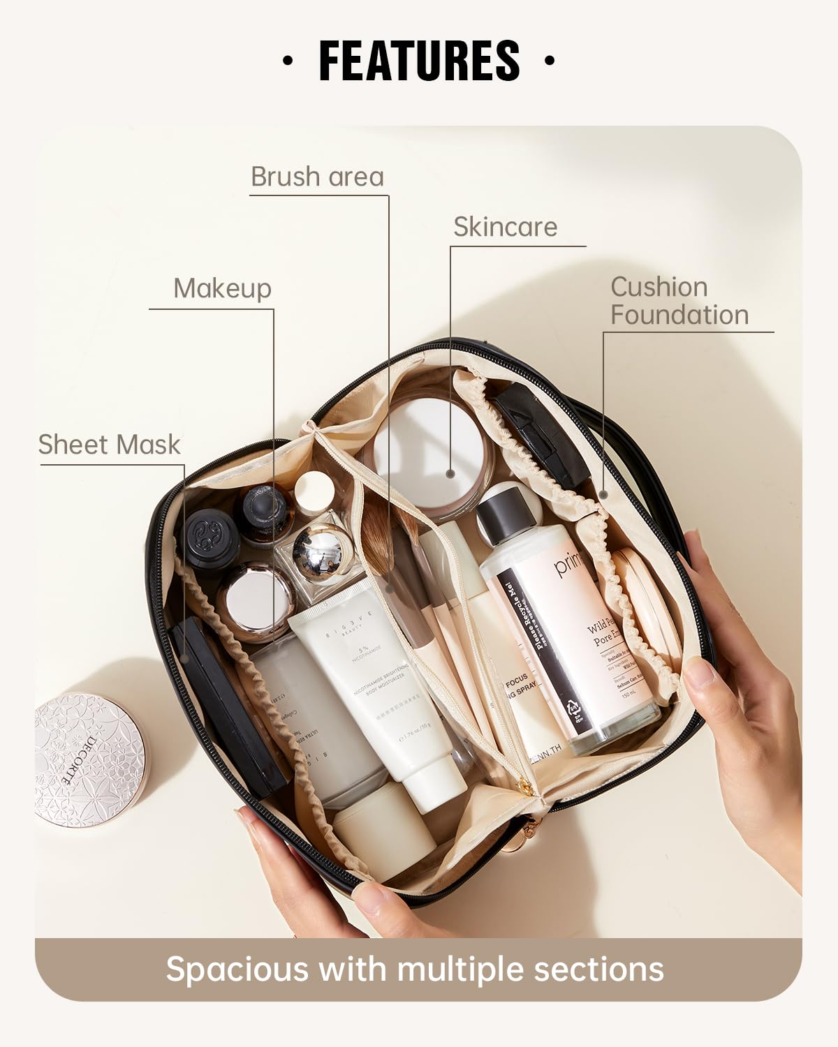 Men's Travel Toiletry Bag with Organizer Compartments