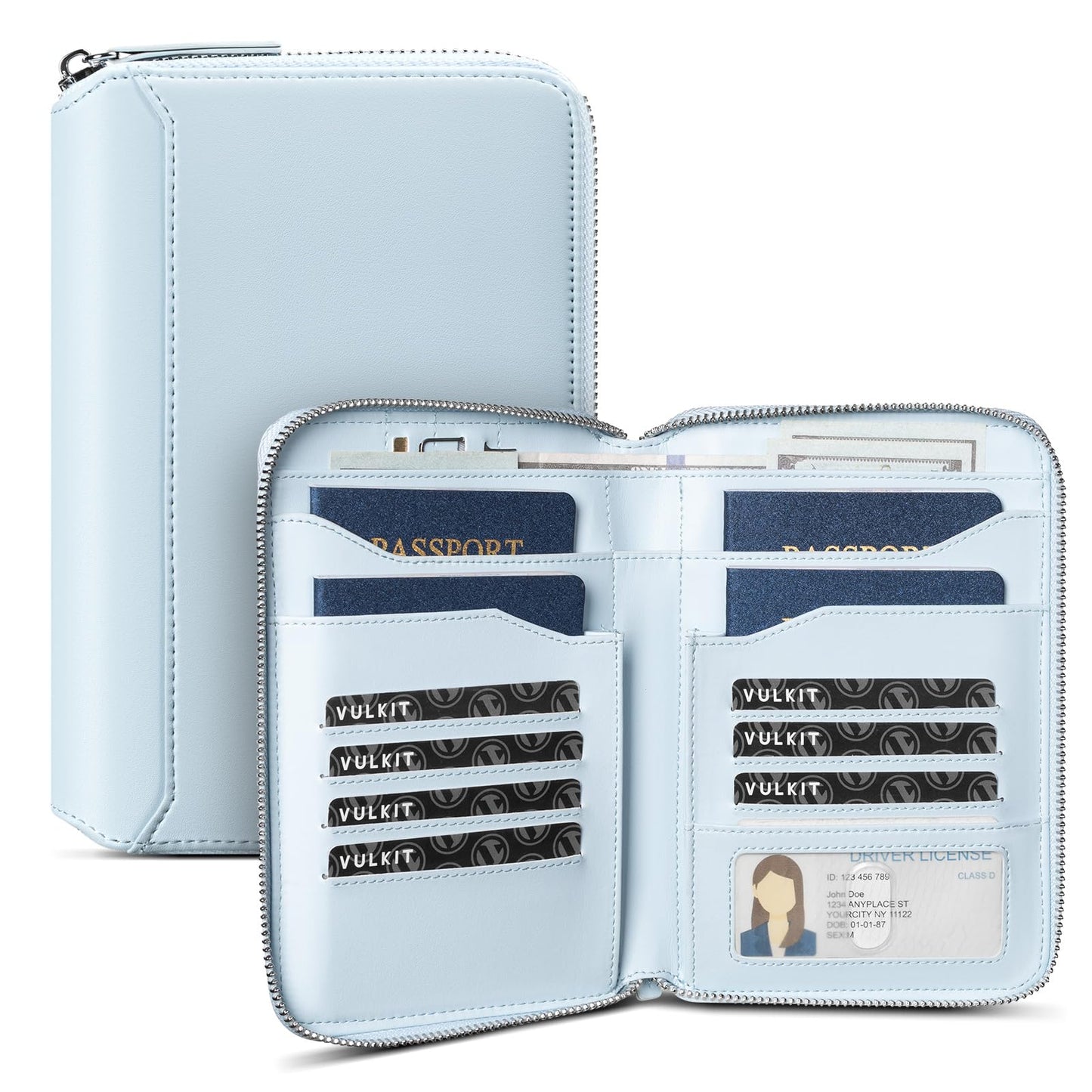 Leather Family Passport Wallet for 4–8 Passports