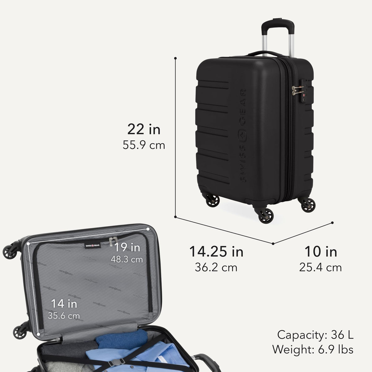Hardside Carry-On Luggage with Built-In Cupholder