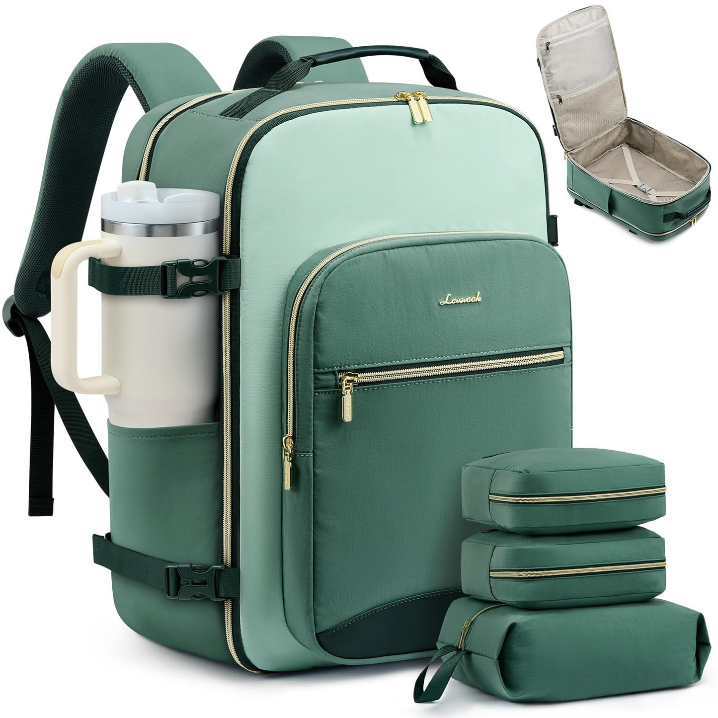 Carry-On Travel Backpack with Personal Item Design