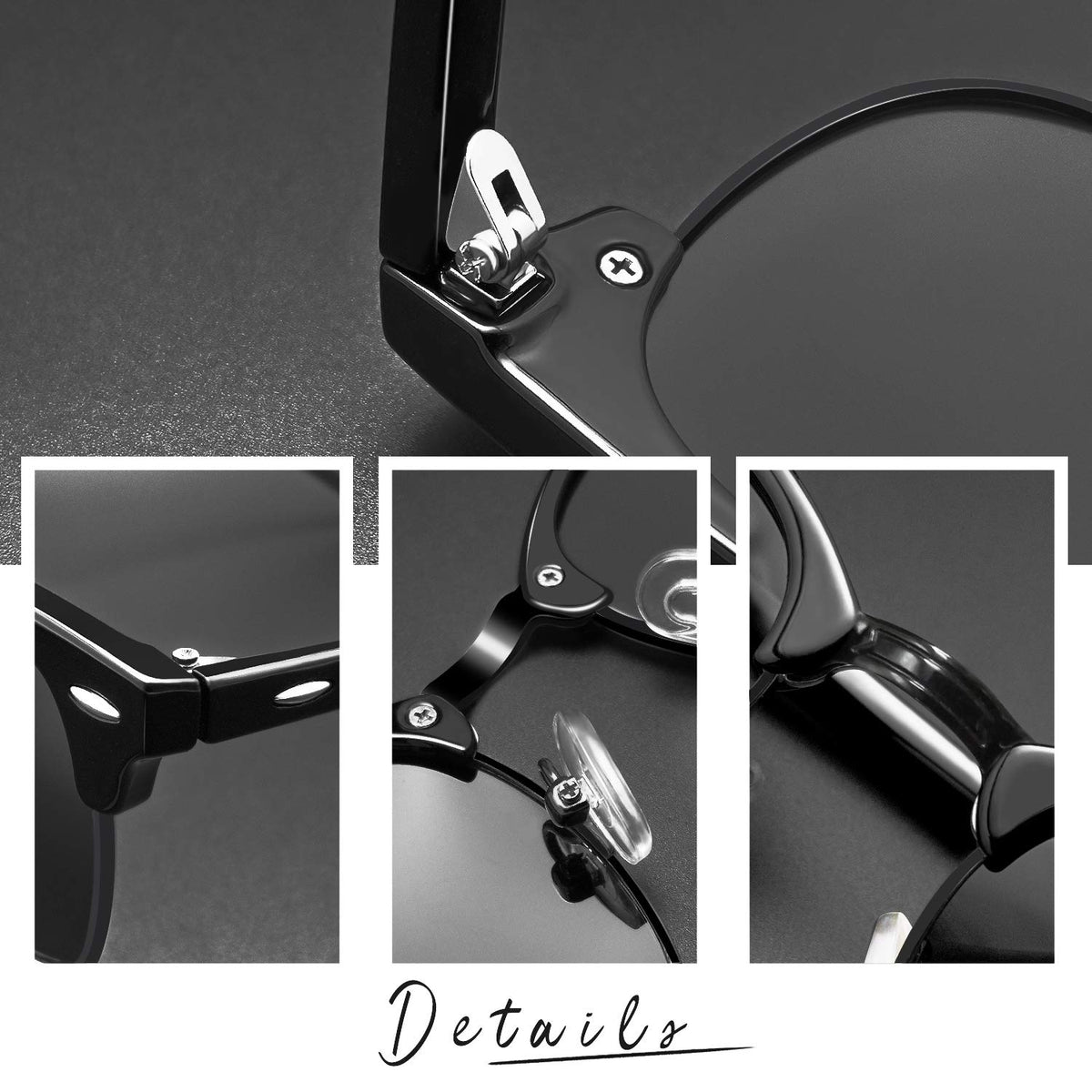 Browline Sunglasses with Vintage Half Frame Design
