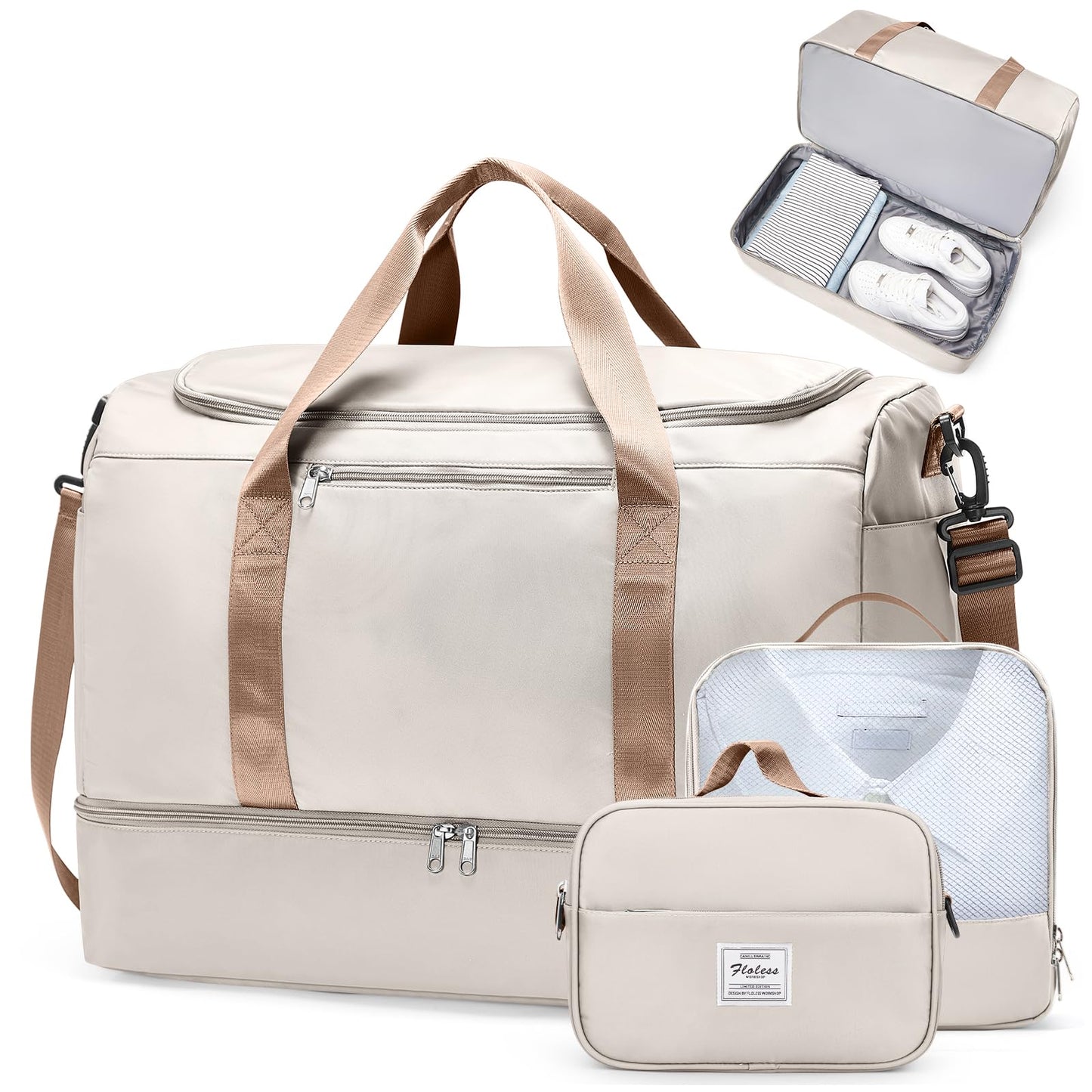 Large Weekender Bag with Shoe Compartment