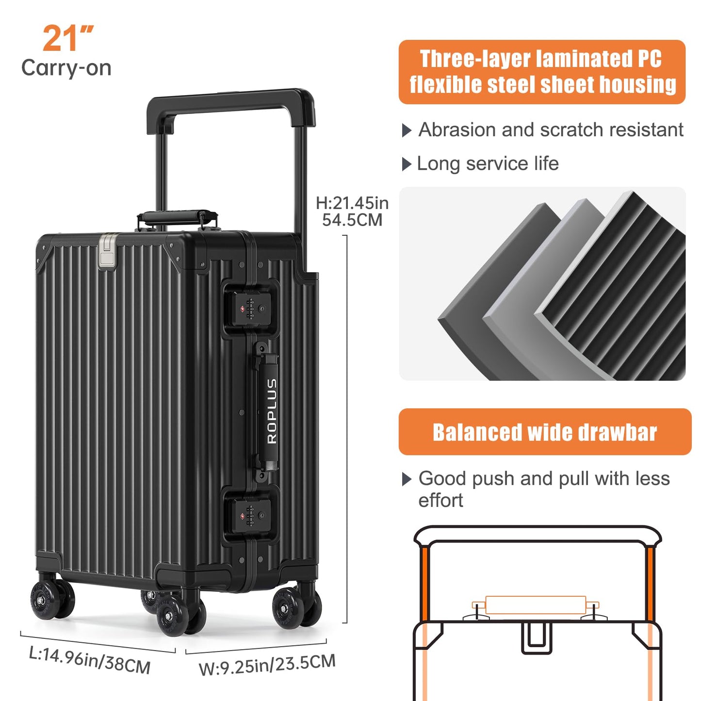 Hardside Luggage with Aluminum Frame