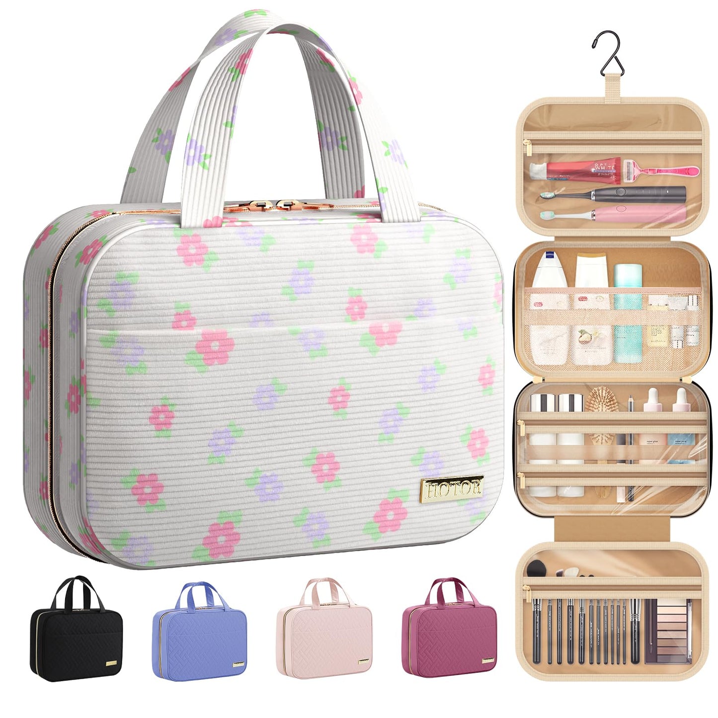 Hanging Travel Toiletry Bag with Spacious Organizer