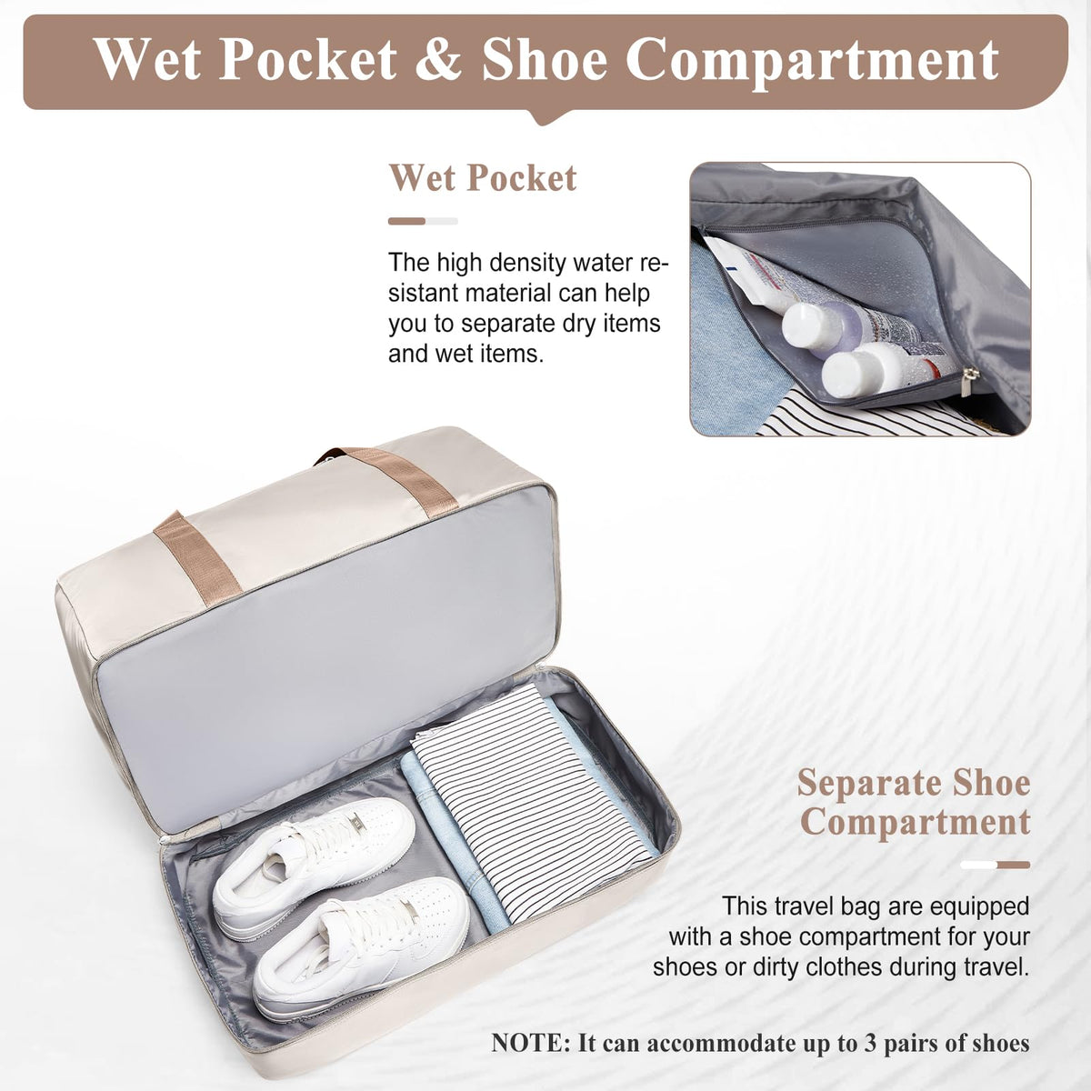 Large Weekender Bag with Shoe Compartment