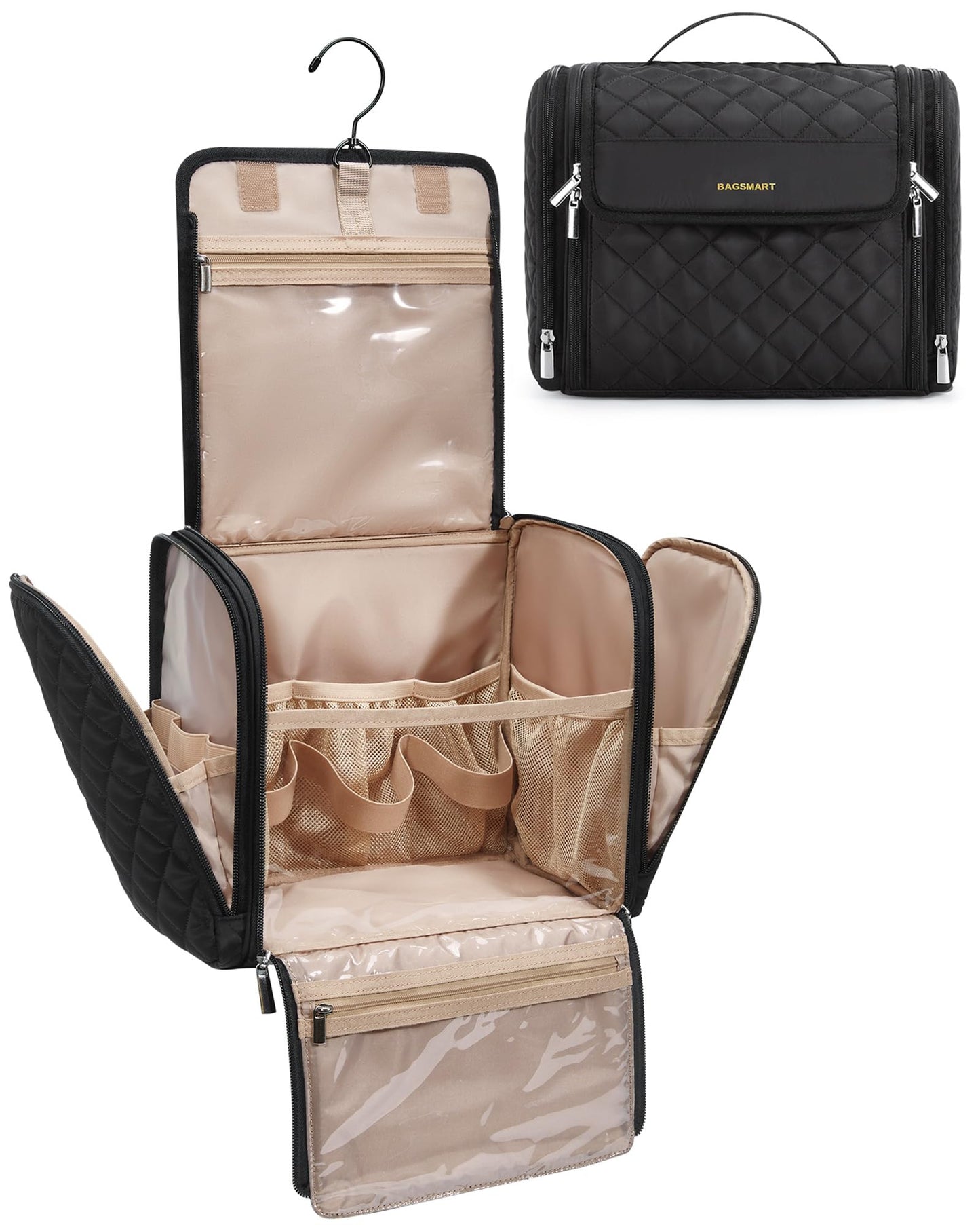 Hanging Travel Toiletry Bag with Water-Resistant Design