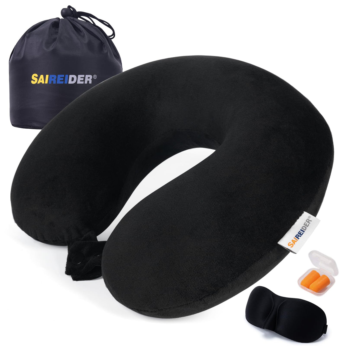 Memory Foam Travel Neck Pillow with Adjustable Support