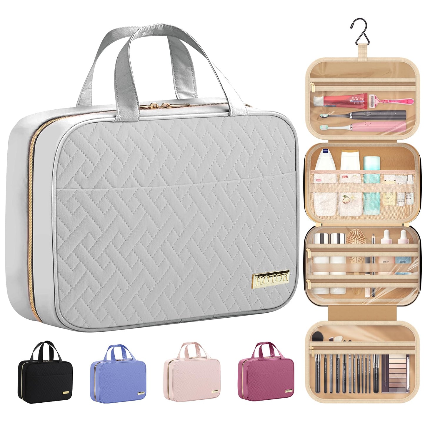Hanging Travel Toiletry Bag with Spacious Organizer