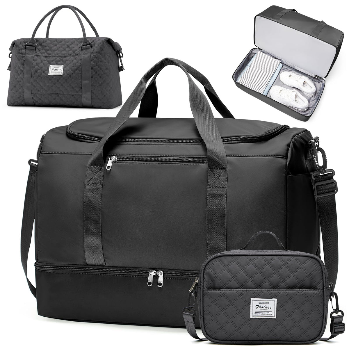 Large Weekender Bag with Shoe Compartment