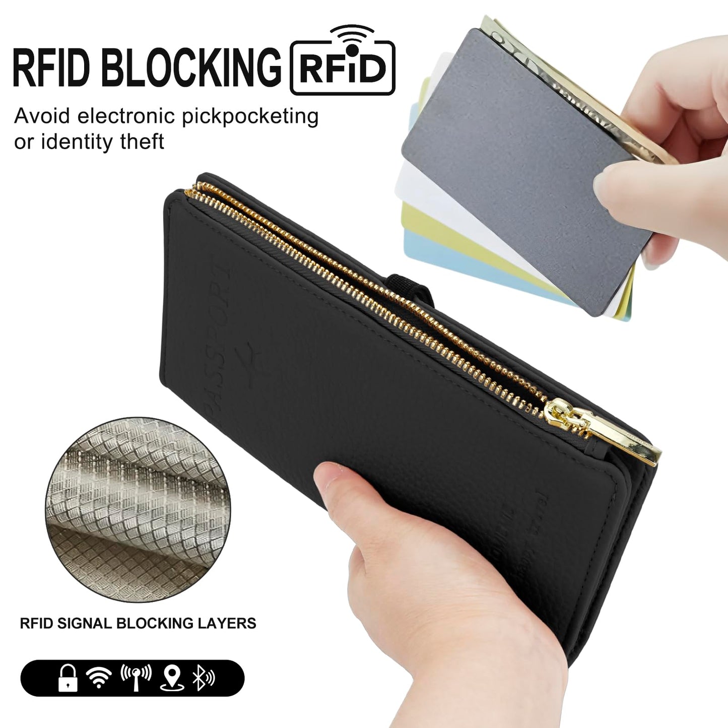 Leather RFID Passport Wallet with Travel Organizer