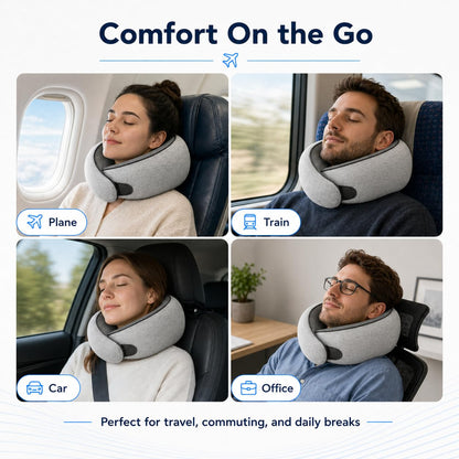 Memory Foam Travel Pillow with Ergonomic Neck Support