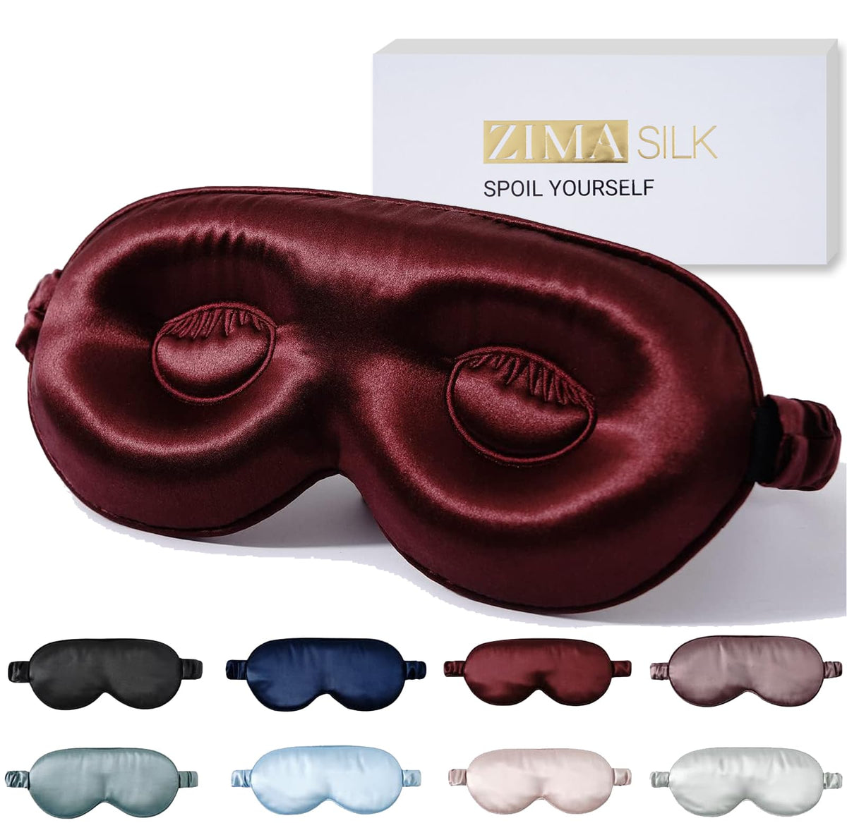 Mulberry Silk Sleep Mask with 3D Contoured Cups·