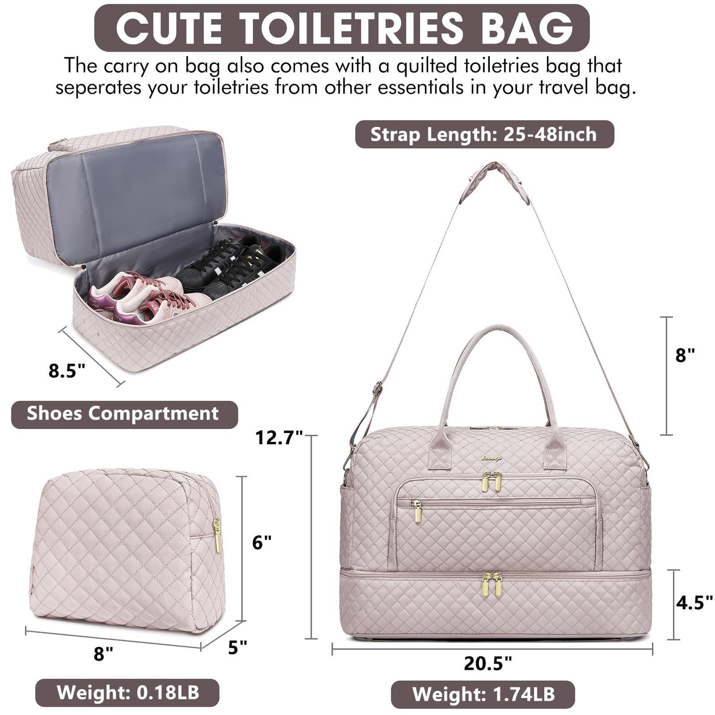 Women's Weekender Bag with Wet Pocket