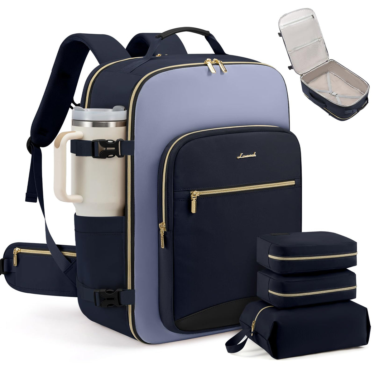 Carry-On Travel Backpack with Personal Item Design
