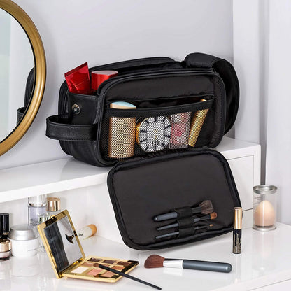 Men's PU Leather Toiletry Bag with Water Resistance