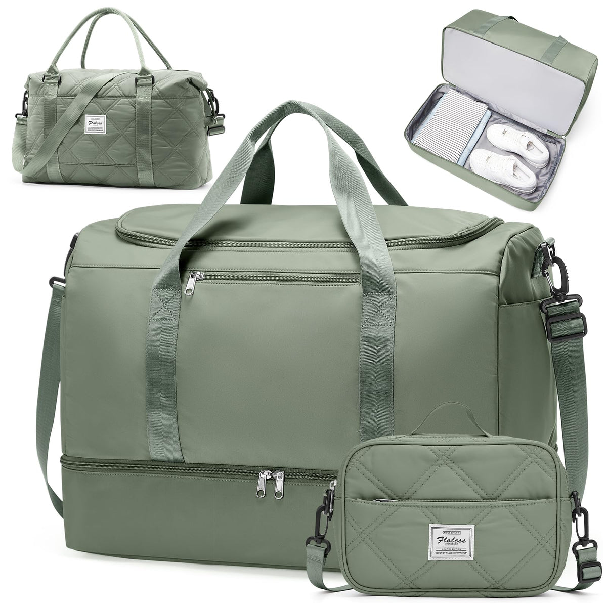 Large Weekender Bag with Shoe Compartment