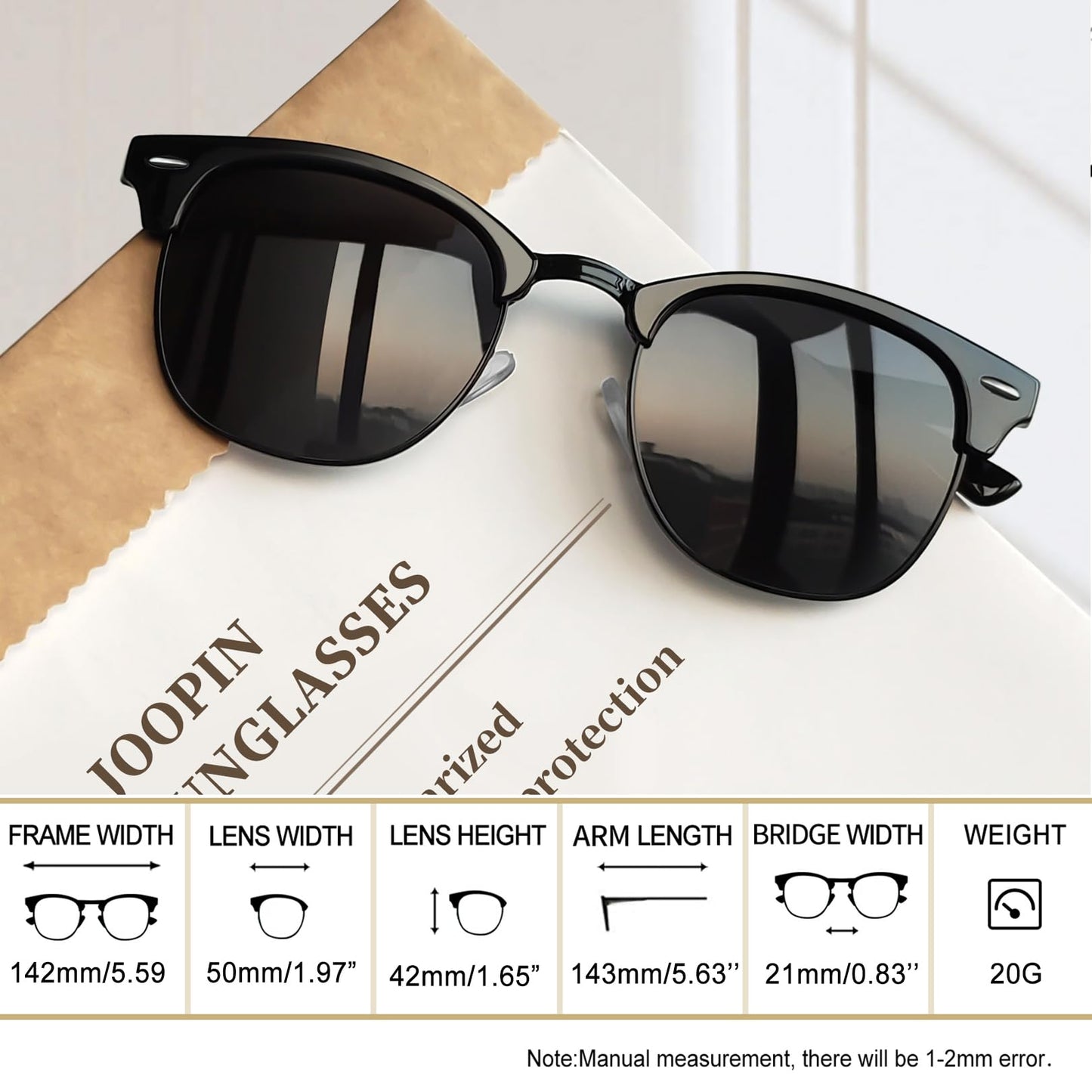 Browline Sunglasses with Vintage Half Frame Design