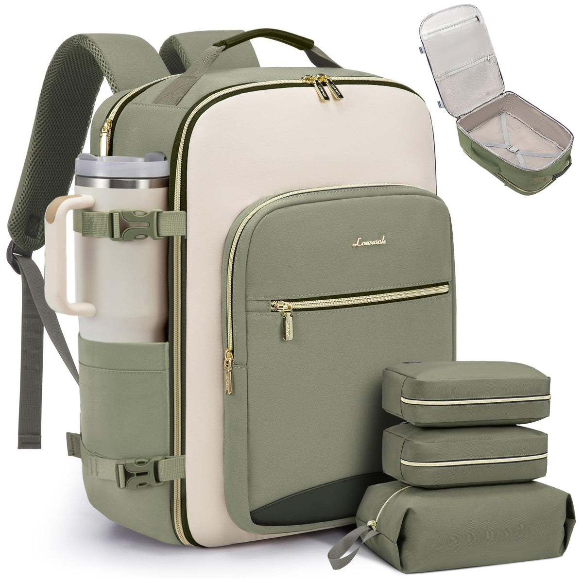 Carry-On Travel Backpack with Personal Item Design