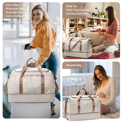 Large Weekender Bag with Shoe Compartment