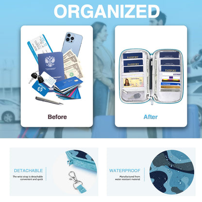 Family RFID Passport Wallet and Travel Organizer
