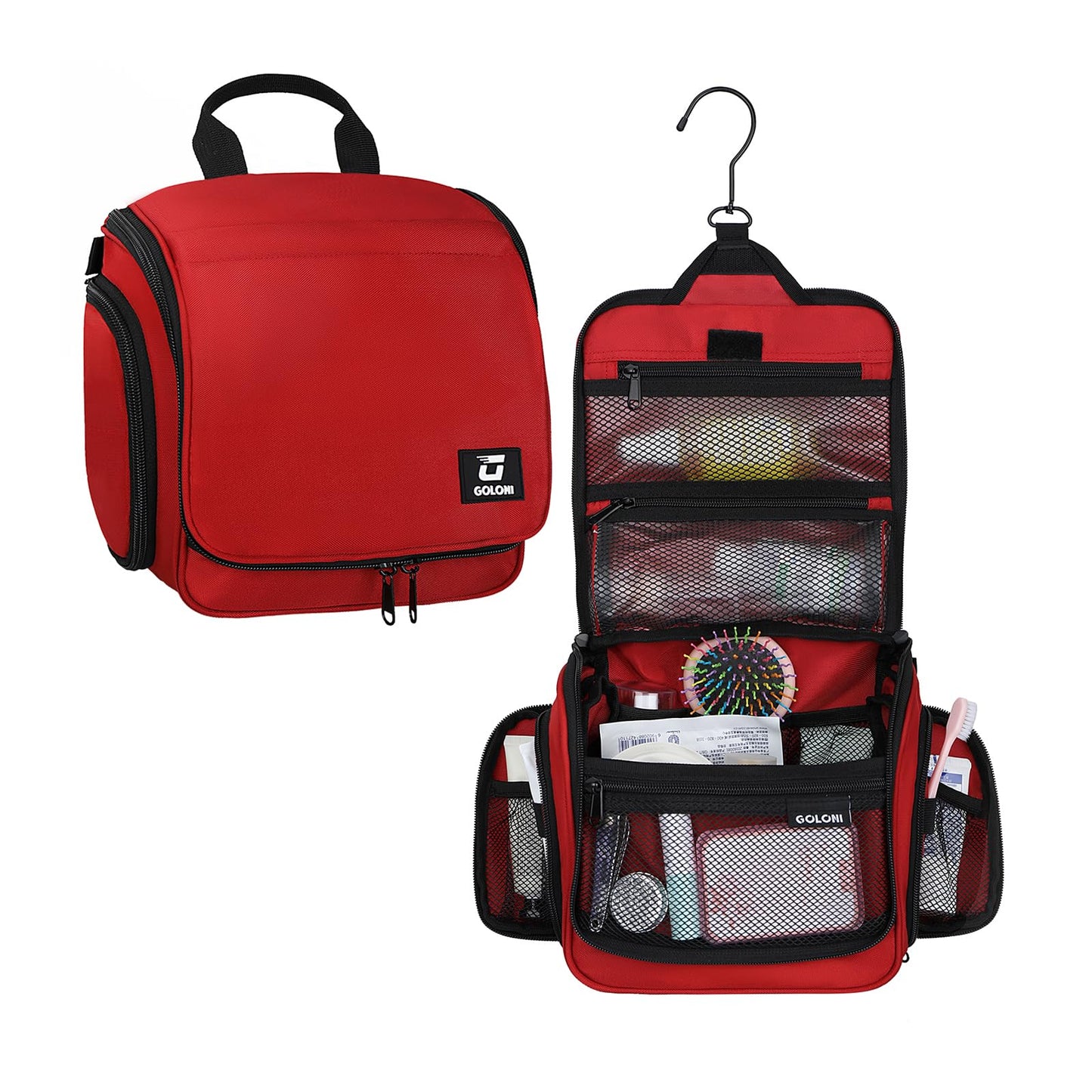 Hanging Toiletry Bag with 10-Compartment Organizer