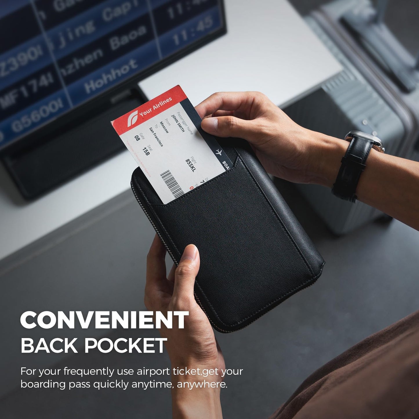 Leather Family Passport Wallet for 4–8 Passports