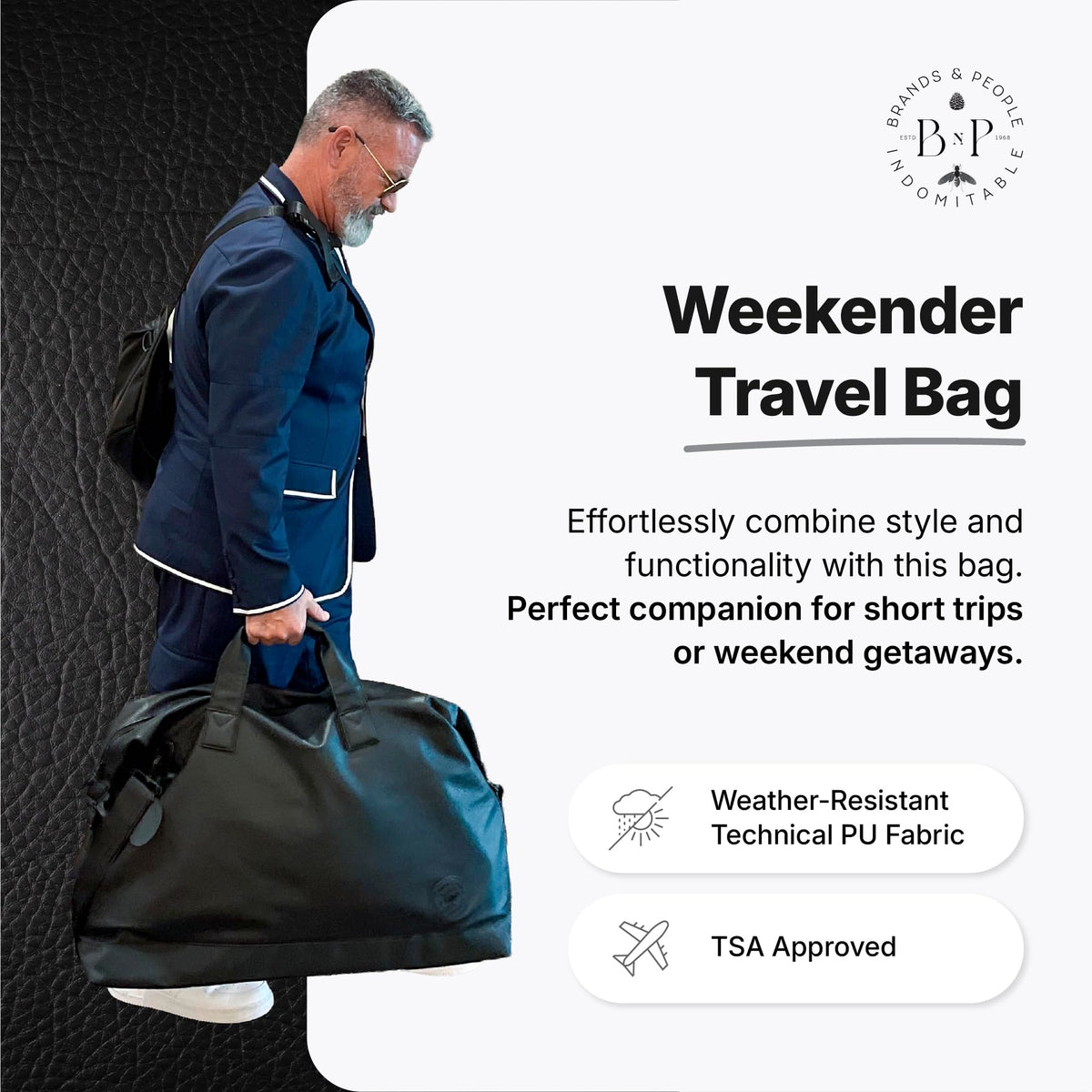 65L Weekender Duffle Bag with Carry-On Design
