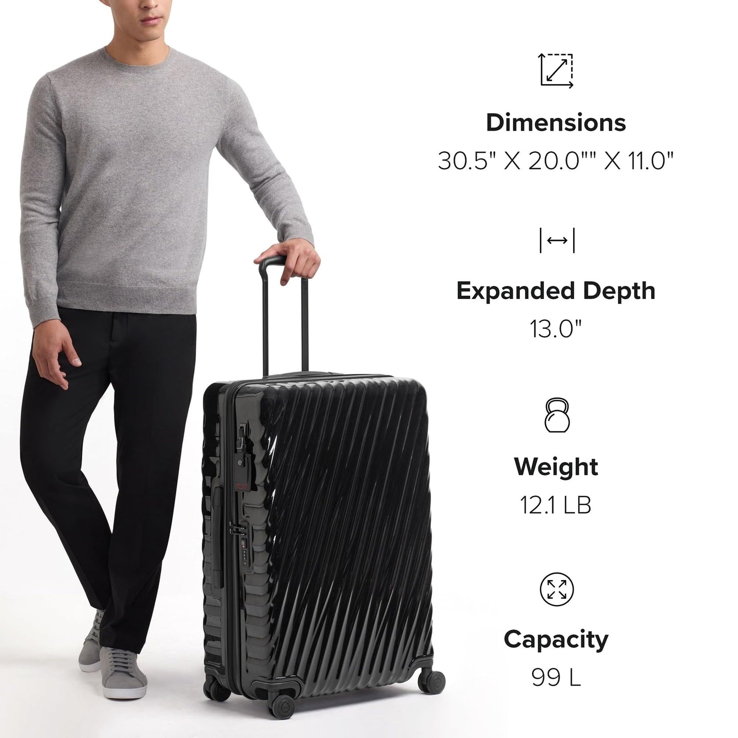 Large Expandable Checked Luggage with Spinner Wheels