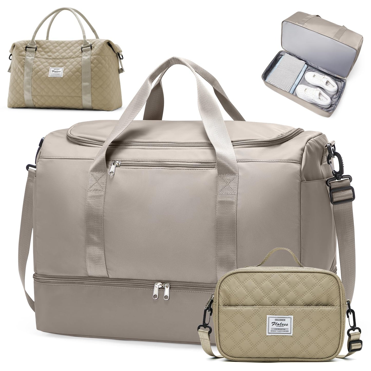 Large Weekender Bag with Shoe Compartment