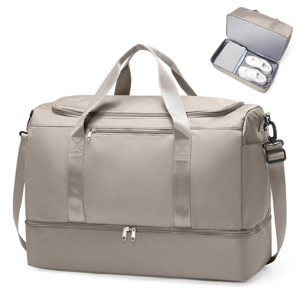 Large Weekender Bag with Shoe Compartment