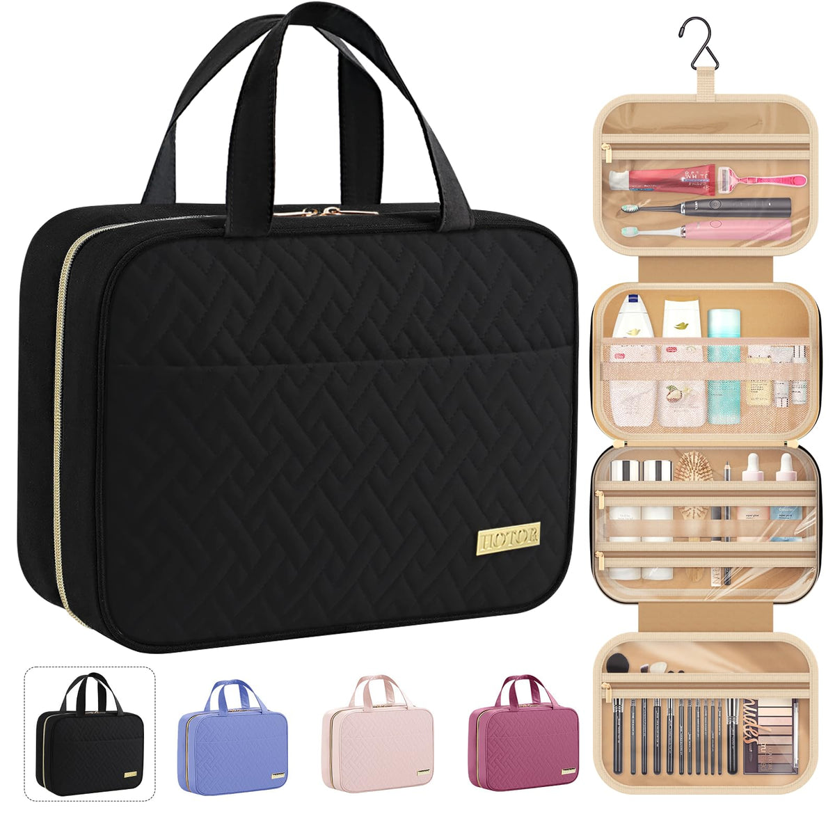 Hanging Travel Toiletry Bag with Spacious Organizer