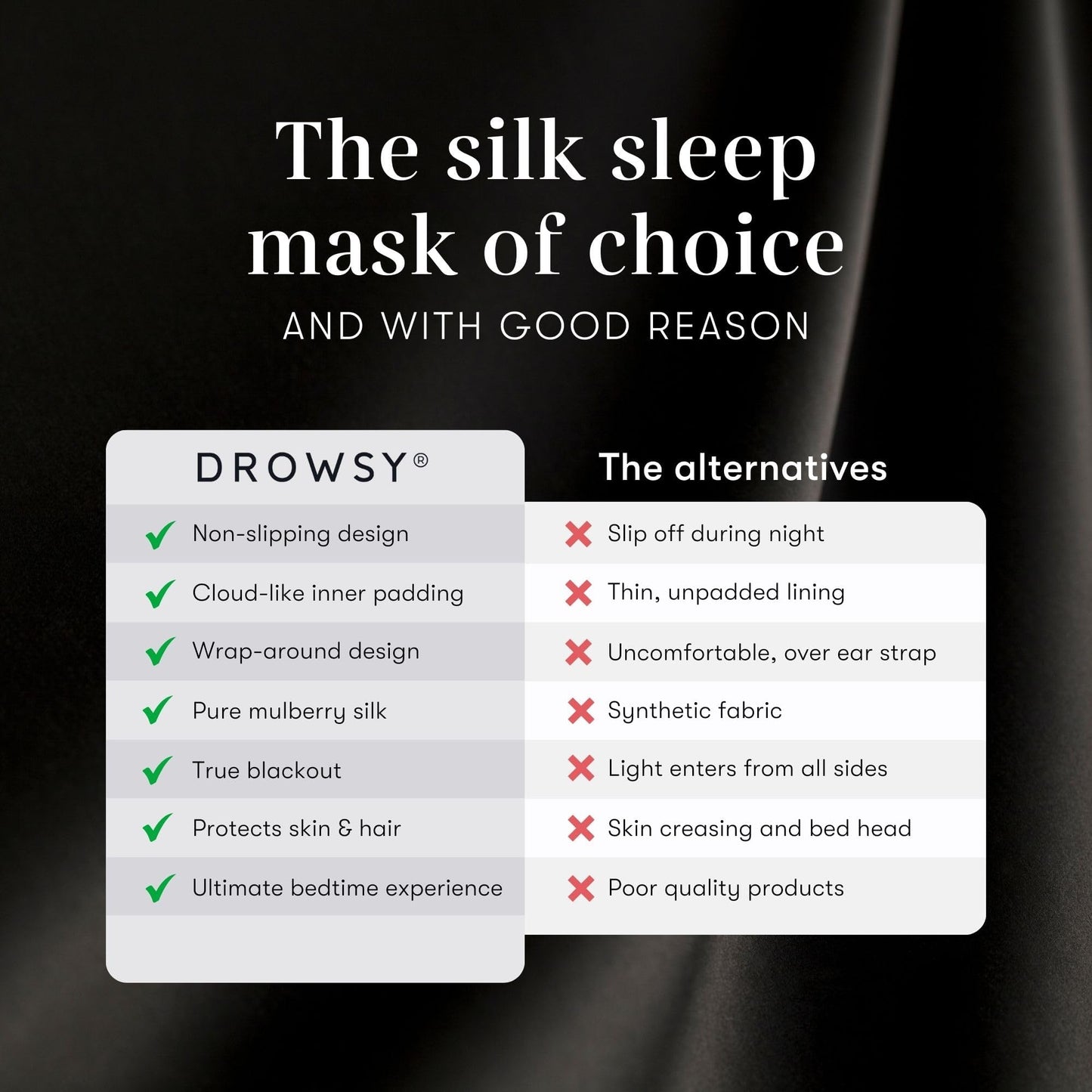 Silk Sleep Mask with Padded Light-Blocking Design