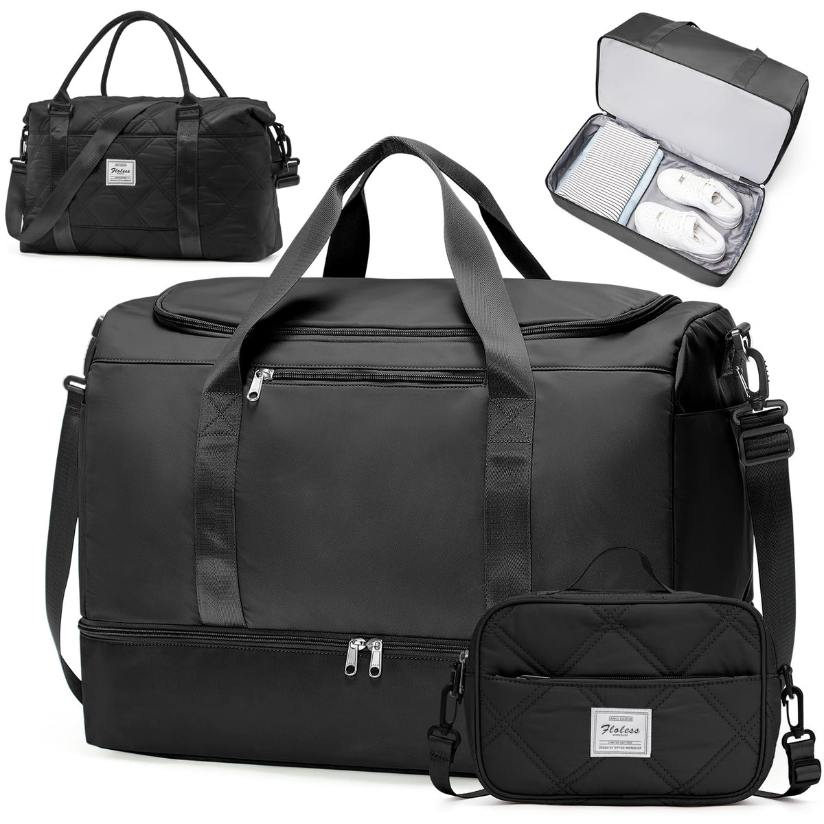 Large Weekender Bag with Shoe Compartment