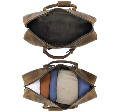 Leather Travel Duffle Bag for Underseat Carry-On
