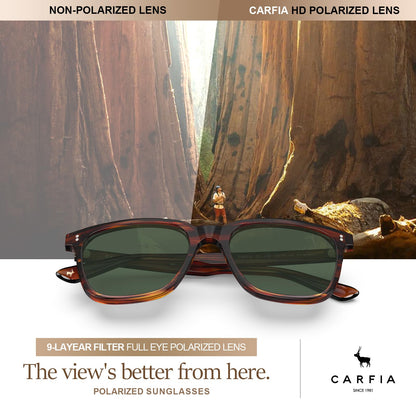 Men's Polarized Square Sunglasses with Acetate Frame
