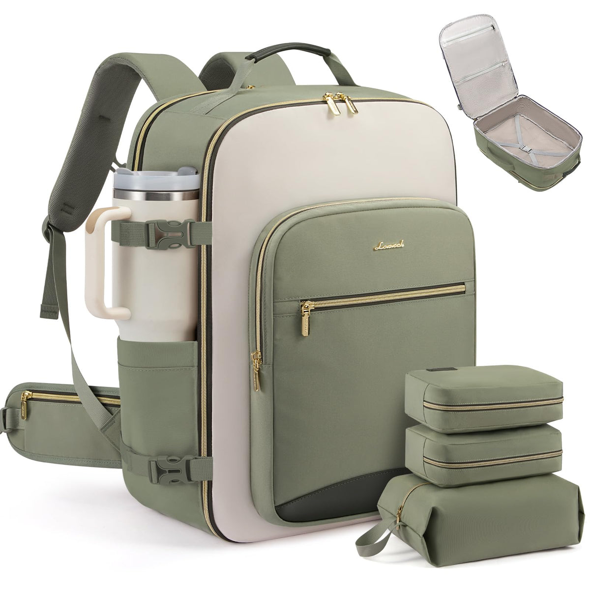 Carry-On Travel Backpack with Personal Item Design
