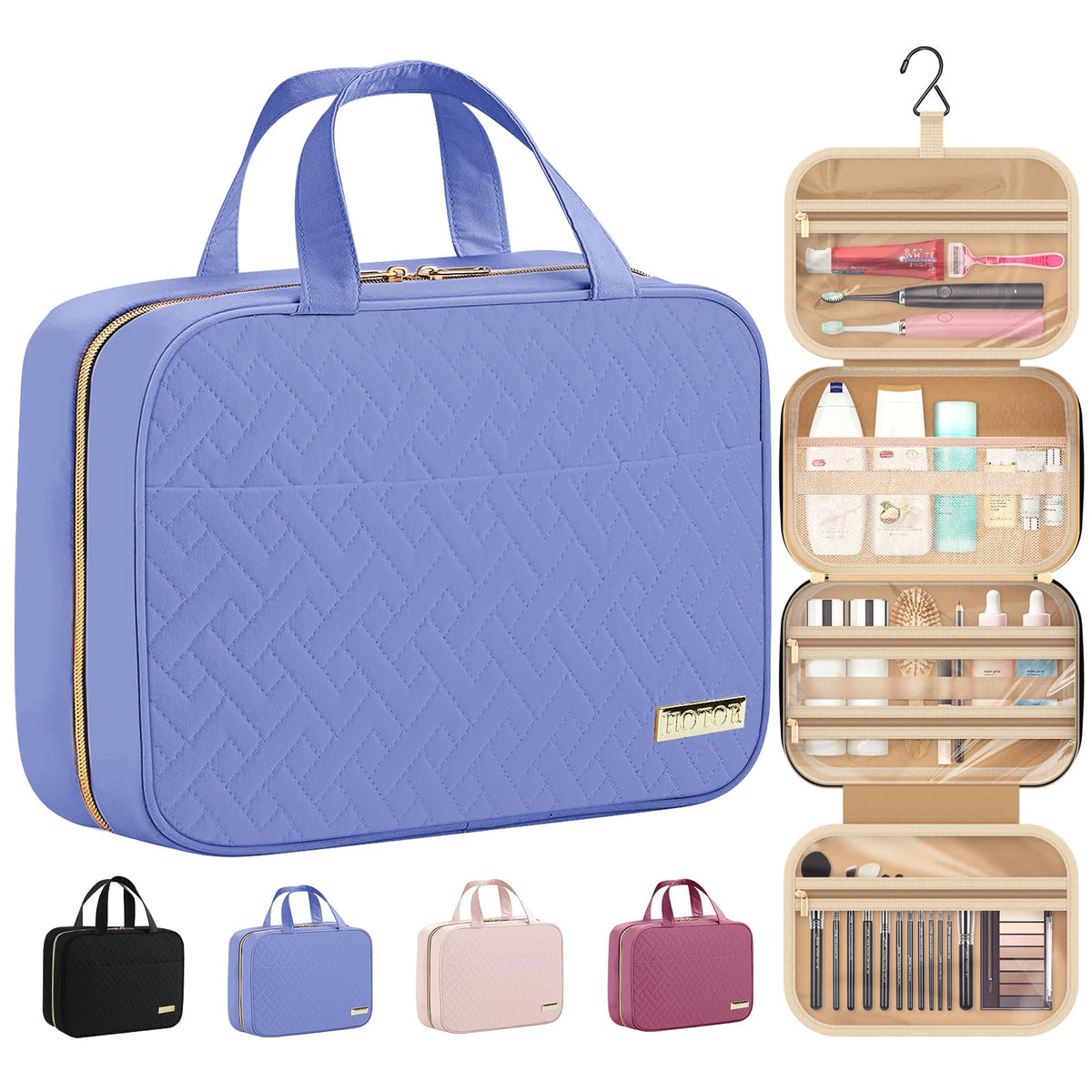 Hanging Travel Toiletry Bag with Spacious Organizer