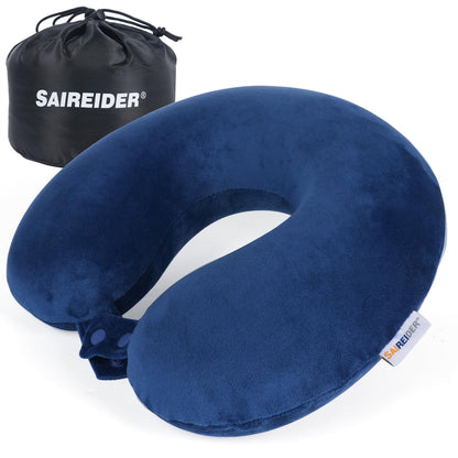 Memory Foam Travel Neck Pillow with Adjustable Support