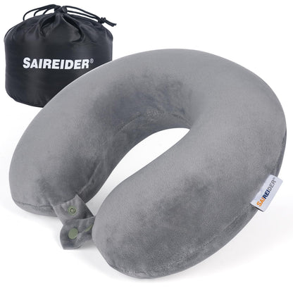 Memory Foam Travel Neck Pillow with Adjustable Support
