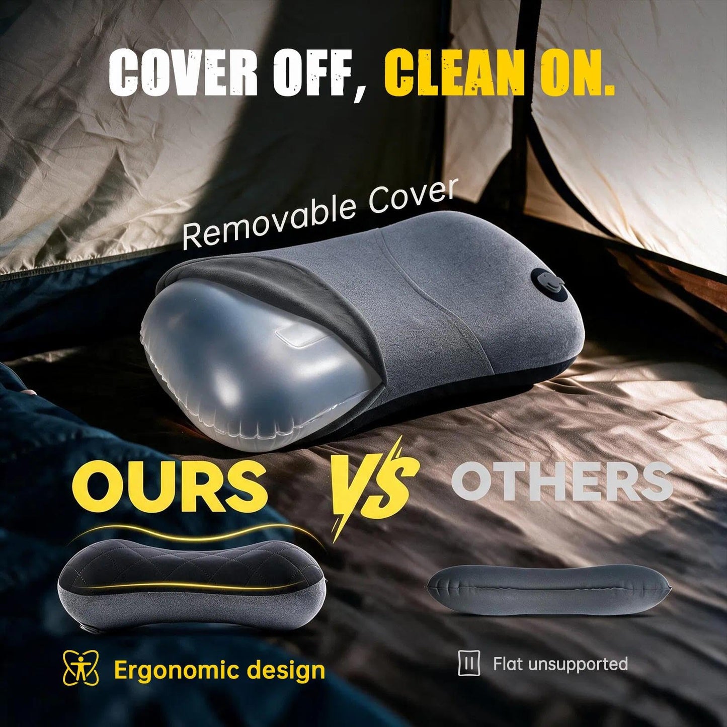 Inflatable Travel Pillow with Compact Camping Design