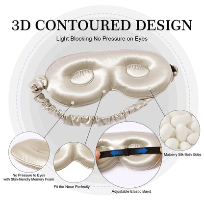Mulberry Silk Sleep Mask with 3D Contoured Cups·