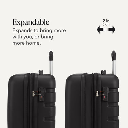 Hardside Carry-On Luggage with Built-In Cupholder