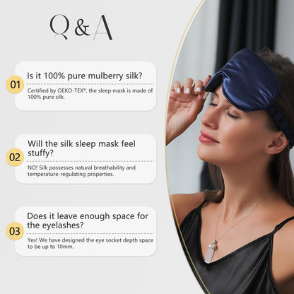 Mulberry Silk Sleep Mask with 3D Contoured Cups·