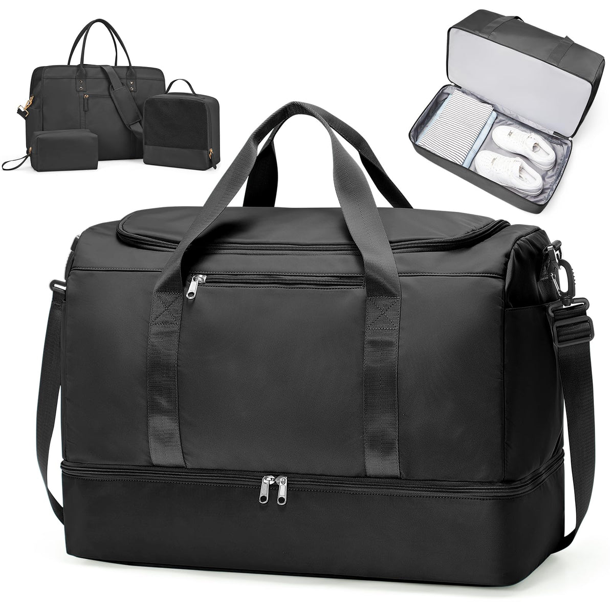 Large Weekender Bag with Shoe Compartment